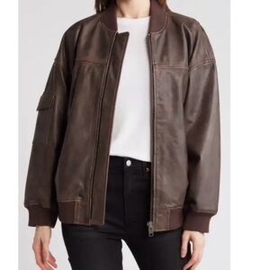 Treasure & Bond Dark Brown Bomber Jacket XL